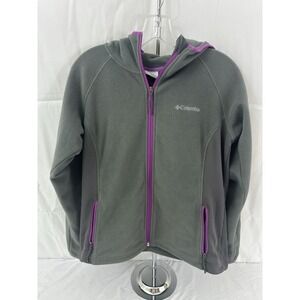 Columbia Women's Gray Purple Fleece Full Zip Hoodie Size M